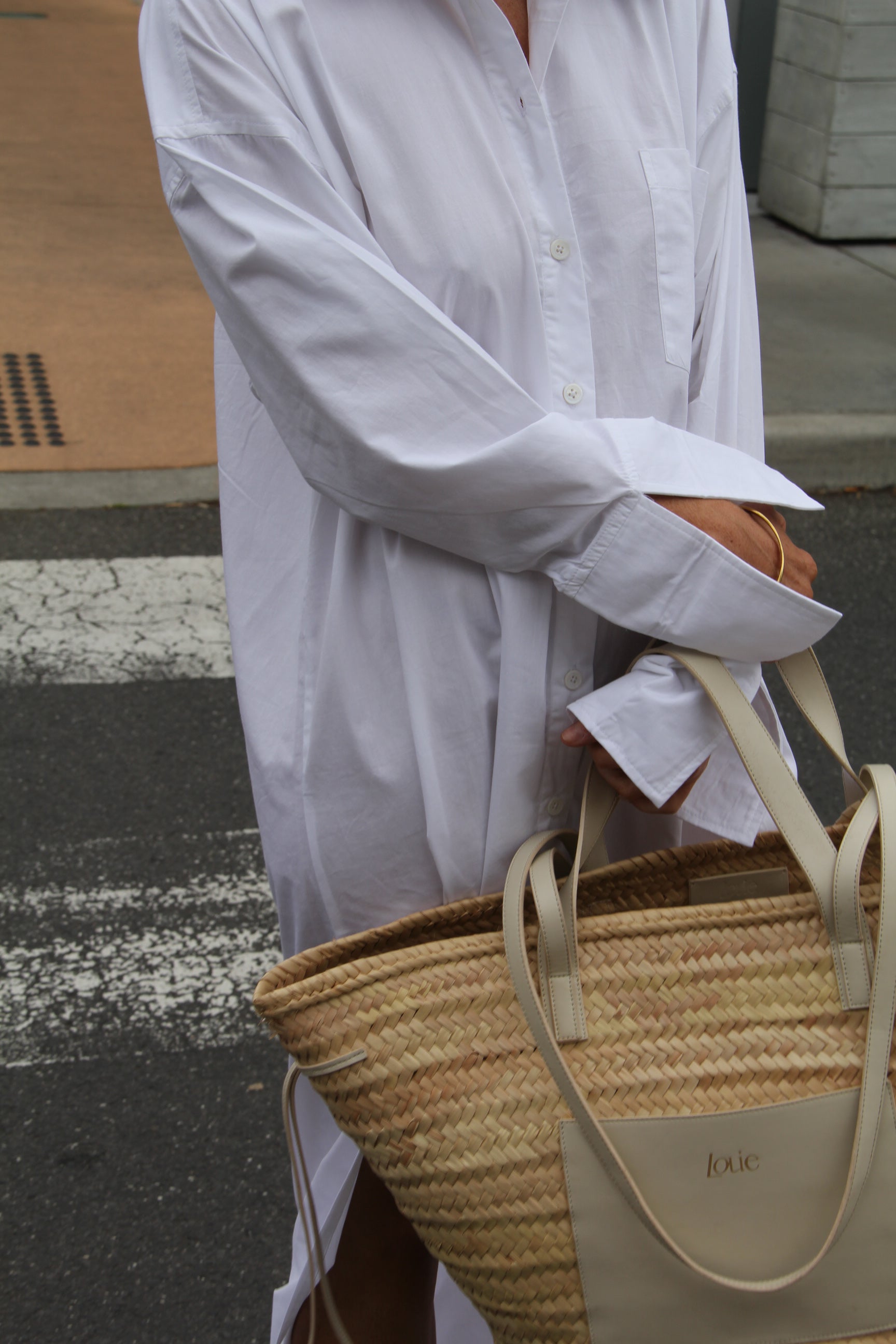 The Ease Label - Margot Maxi Dress - Maxi shirt dress in white cotton poplin